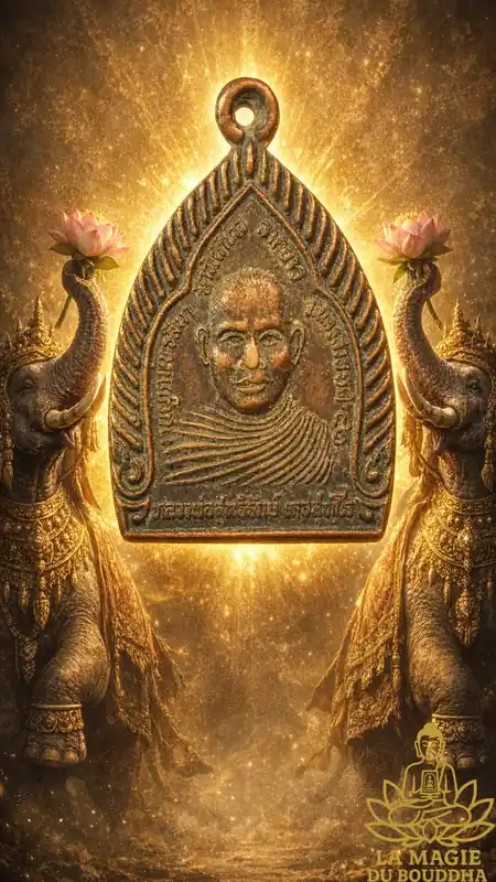 Medal of Luang Phor Suthisak Tachasuto blessed in 1998 at Wat Wang Nam Khao