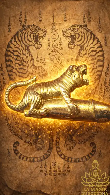 Large Palat Kick Seuar Namchok Wealth Amulet (Roon Mee Wai Karkae Ruay Talot Kan) - Wat Khao Issan Thep Pratan