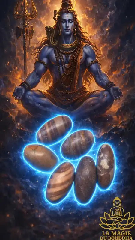 Small natural Shiva Lingams in sacred Narmada River stone
