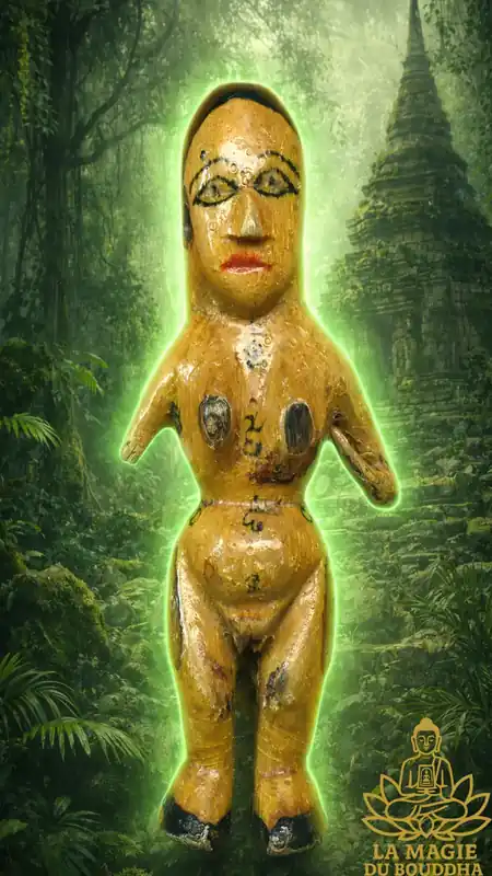 Female Medicinal Statuette in Sacred Wood Mae Phaya Tao Héo - Very Venerable Ajarn Sané