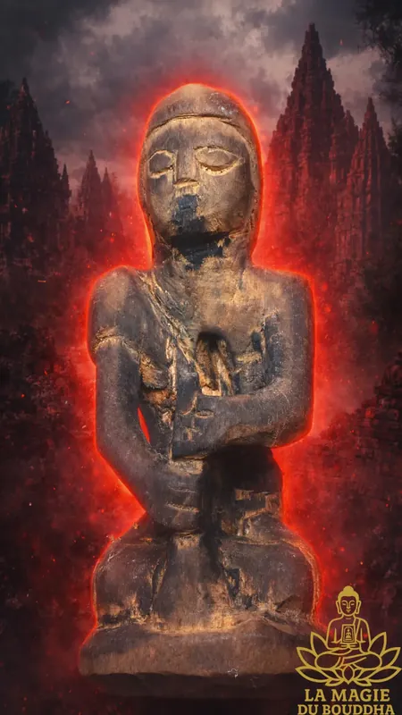 Primitive ancestral wooden statuette ancient Indonesian ritual figure from Sulawesi