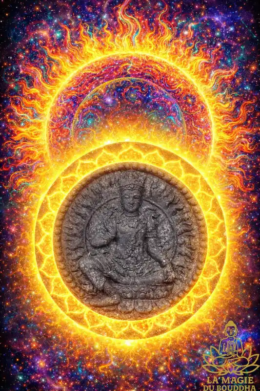 Large Jatukham Rammathep Roon Phor Sang Hai Luk Rauy Talod Kan Amulet - Venerable Phrakru Thammathon Thammanoon Thammasoto of Wat Khao Kun