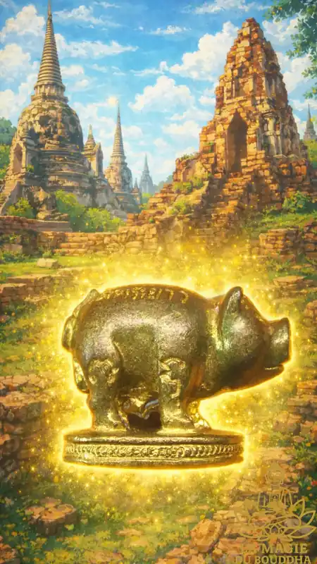 Magical Fortune Pig Amulet Moo Khumphai Mahalap Athithan Jit - Most Venerable Luang Phor Tim of Wat Phra Khao