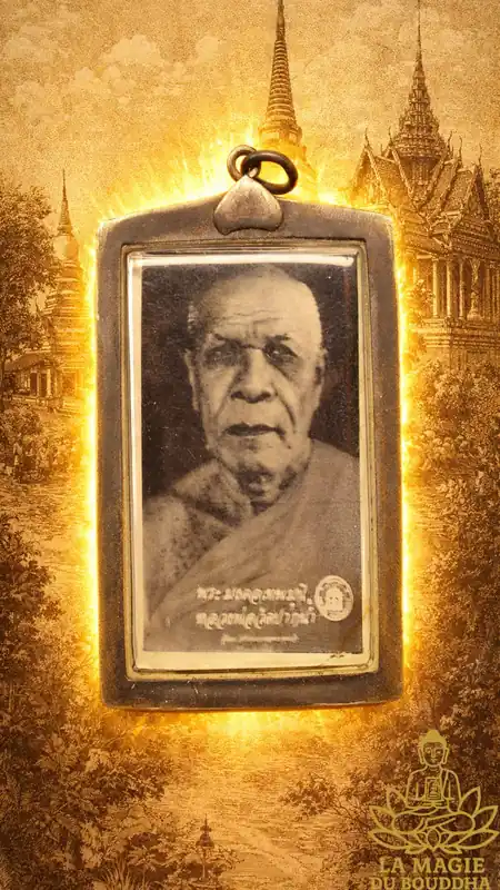 Large portrait amulet of the Most Venerable Luang Phor Sodh Candasaro of Wat Paknam