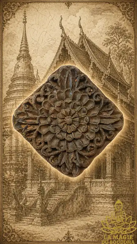 Lanna style floral mandala votive tablet