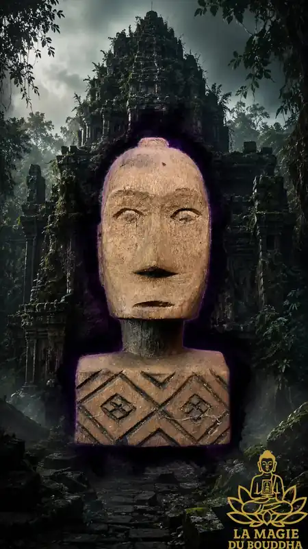 Ancient Indonesian wooden sculpture - Tribal face