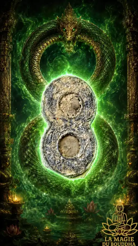 Strange Thai Naga amulet in the shape of an infinity symbol