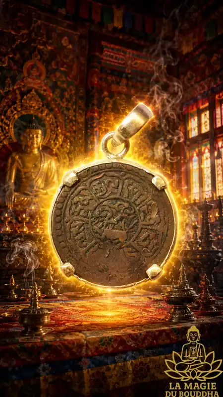 Pendant, old 5 Skar Tibetan coin from Free Tibet