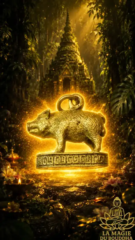 Moo Mahalap Pig Amulet - Most Venerable Luang Phor Peow Pawalo of Wat Rung Mun