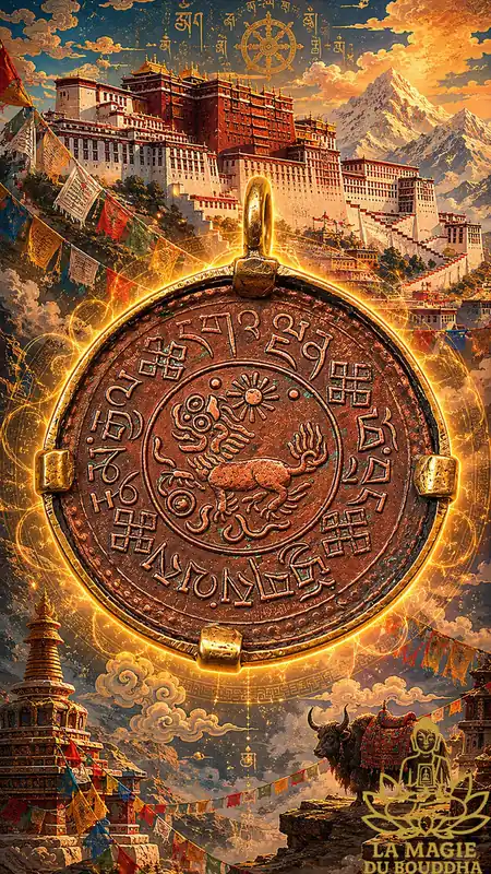 Antique Tibetan 1 Sho Snow Lion Coin Pendant