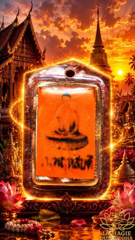 Small Buddha amulet Phra Pang Samadhi - Wat Paluhat (1970s)
