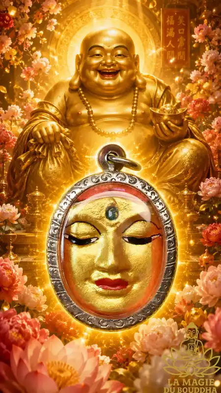 Buddha Face Amulet consecrated by Phra Ajarn Song