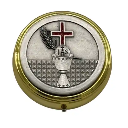 Custode dorée émaillée rouge