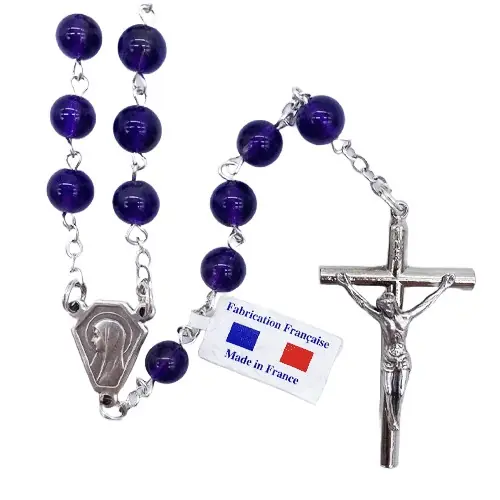 Chapelet améthyste – Chaîne Argentée