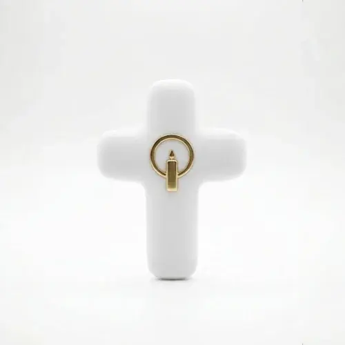 Croix Emany en pierre d'albâtre avec dorure - Croix de la lumière