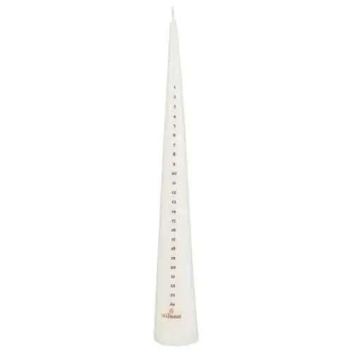 Bougie de l'Avent conique numérotée - Blanc - 35cm