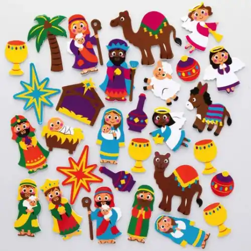 Pack de 200 autocollants en mousse - Nativité