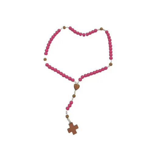 Howoki - Chapelet en bois - rose