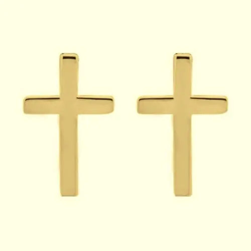 Boucles d'Oreilles en Croix Plaqué Or