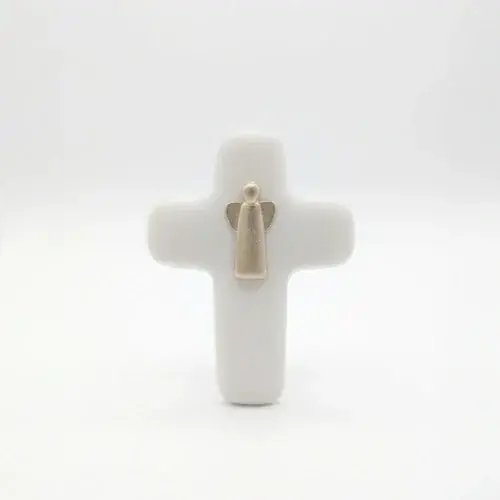 Croix Emany en pierre d'albâtre avec dorure - Croix de l'ange