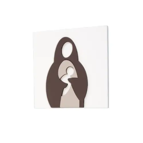 Cadre bois blanc - Vierge Mère