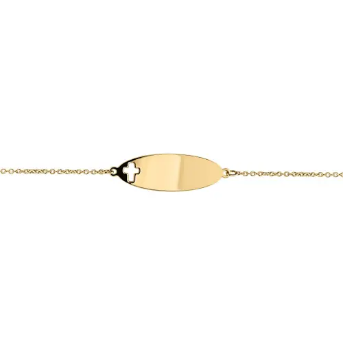 Gourmette en Or avec croix ajourée - or 750% (18 carats)