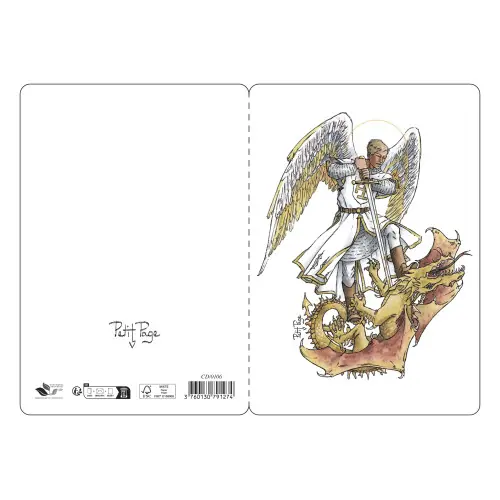 Carte double - Saint Michel- Petit Page - 16.5X11.5 cm