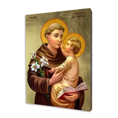 ICONE RELIGIEUSE EN FEUILLE D'OR - 10x15 - Saint Antoine