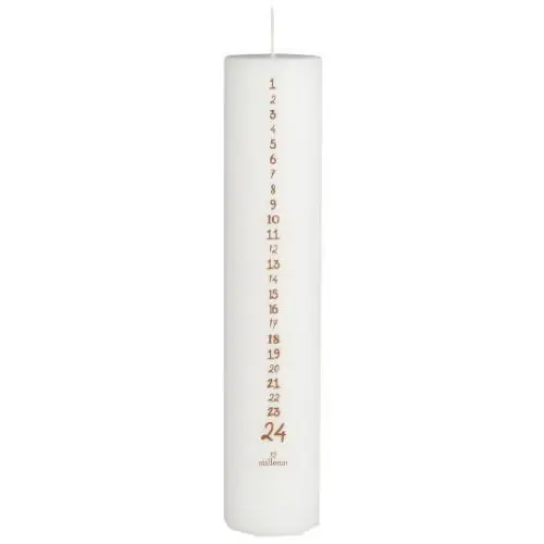 Bougie de l'Avent numérotée - Blanc - 25cm