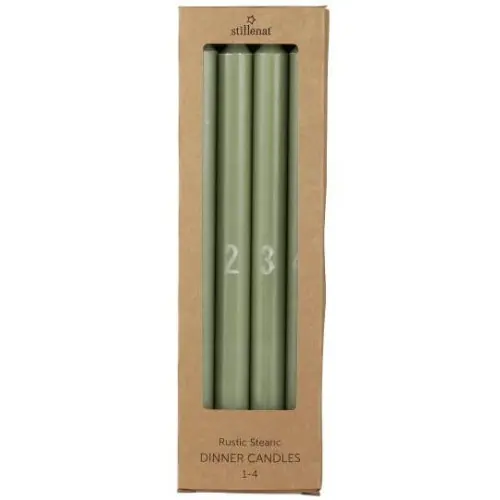 Lot de 4 bougies de Noël - 29cm - Vert