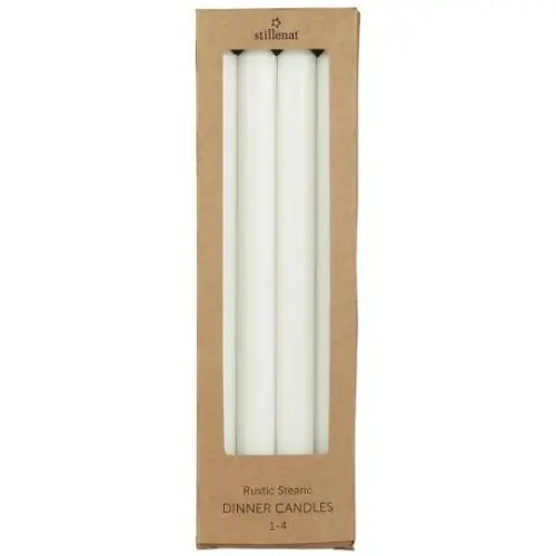 Lot de 4 bougies de Noël - 29cm - Blanc