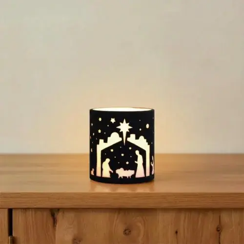 Photophore avec Nativité 5, 7 cm