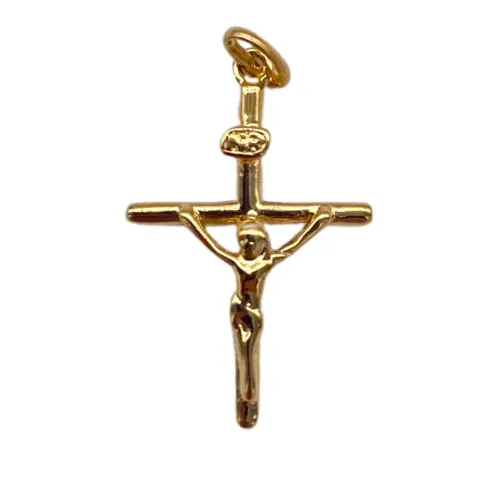 Pendentif croix plaqué or avec christ 22mm