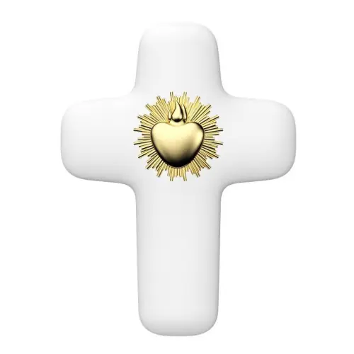 Croix Ex-voto en pierre d'albâtre avec dorure - Collection Emany