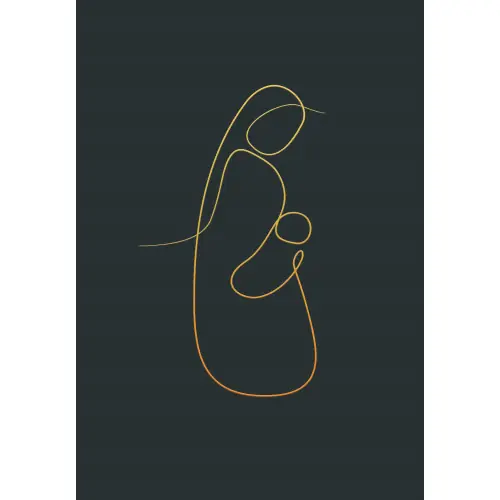 Carte double - Vierge mère - Emany - 16.5X11.5 cm