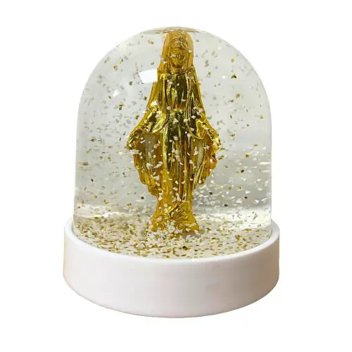 Grande Boule à neige Vierge miraculeuse dorée