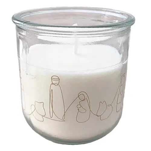 Bougie en verre 100% recyclé - CRECHE EMANY