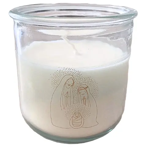 Bougie en verre 100% recyclé - SAINTE FAMILLE