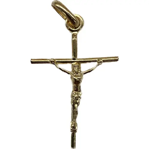 Pendentif croix plaqué or avec christ