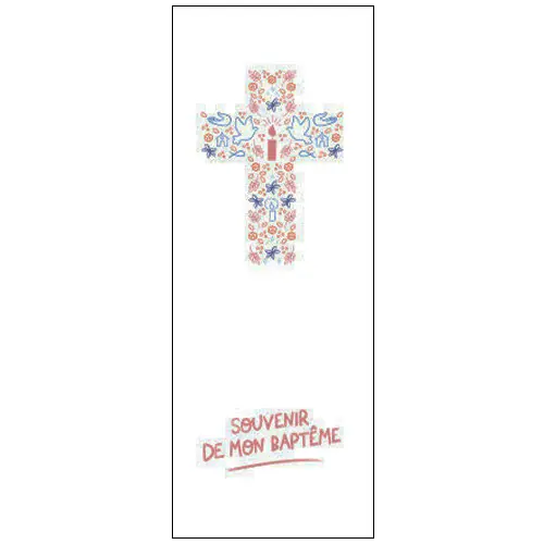 Signet baptême - croix rose et bleu - KIT41