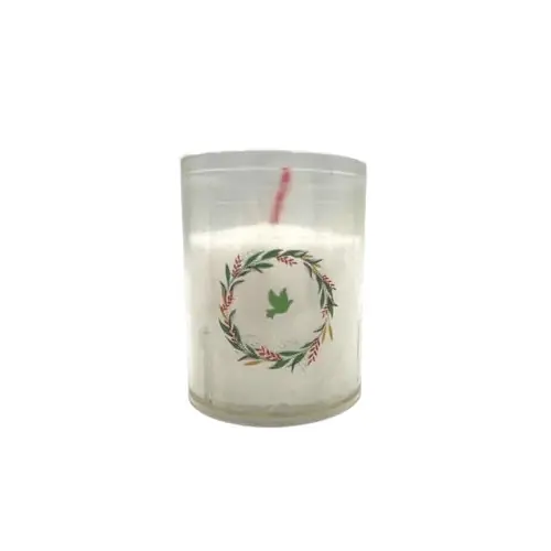 Bougie blanche avec couronne colombe