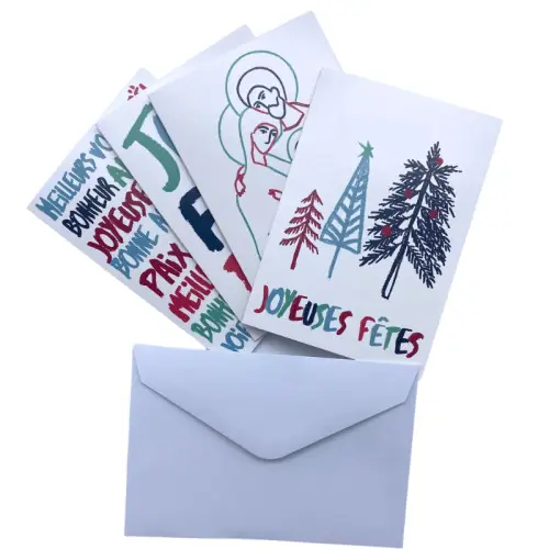 4 Cartes Doubles de Noël "Scandinave" - KITCARTEDOUBLE08