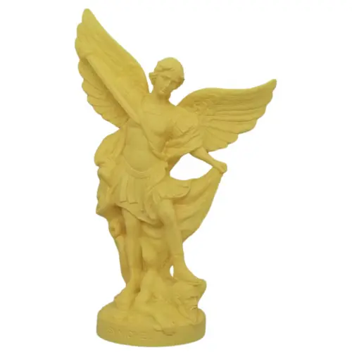 Statue colorée Saint Michel - 17cm - JAUNE