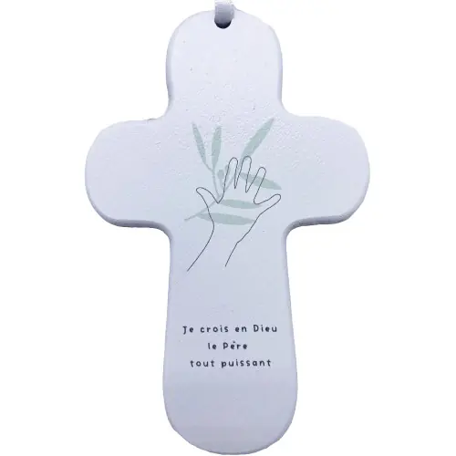 Croix bois SISTER "Je crois en Dieu"
