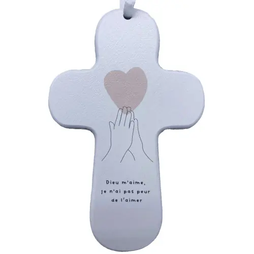 Croix bois SISTER "Dieu m'aime"