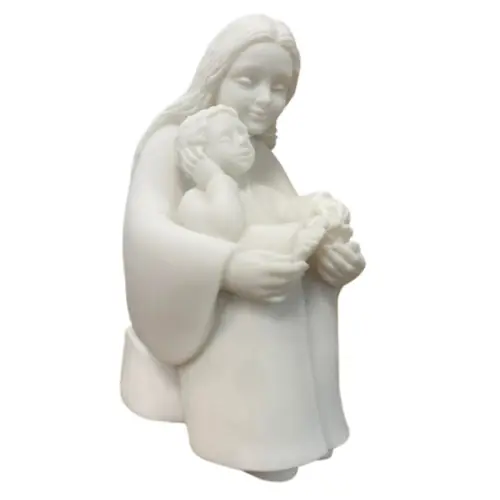 Statue en albâtre ND de la Confiance par MAITE ROCHE - 19.5cm