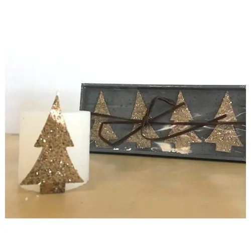 Lot de décoration de bougies - Sapin - 6cm