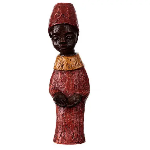 Crèche Soeurs de Bethleem - Roi Mage Africain Rouge