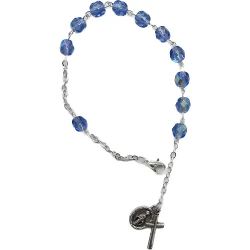 Dizainier en perle de verre bleu clair
