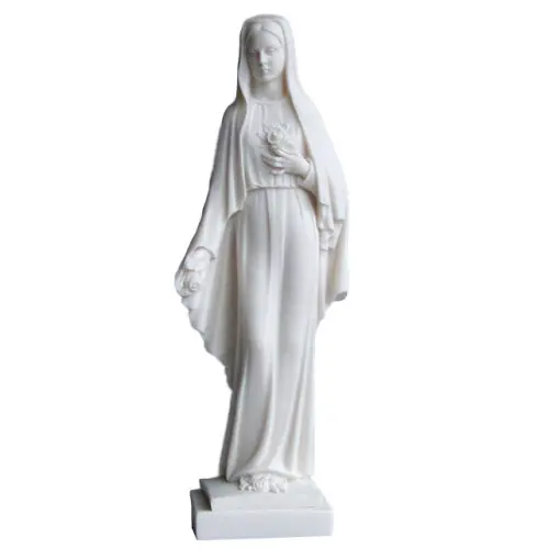 Statue Notre Dame des roses en albâtre 27cm